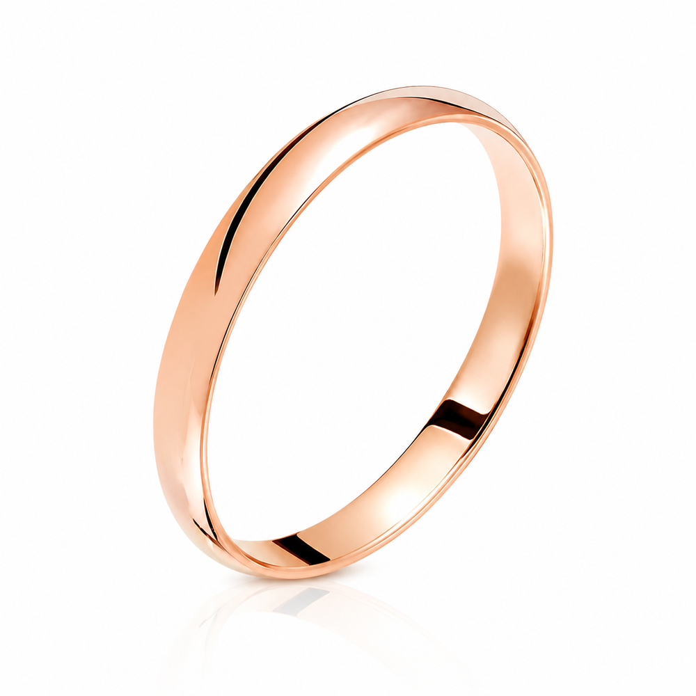 Argolla de matrimonio en oro rosado 18k