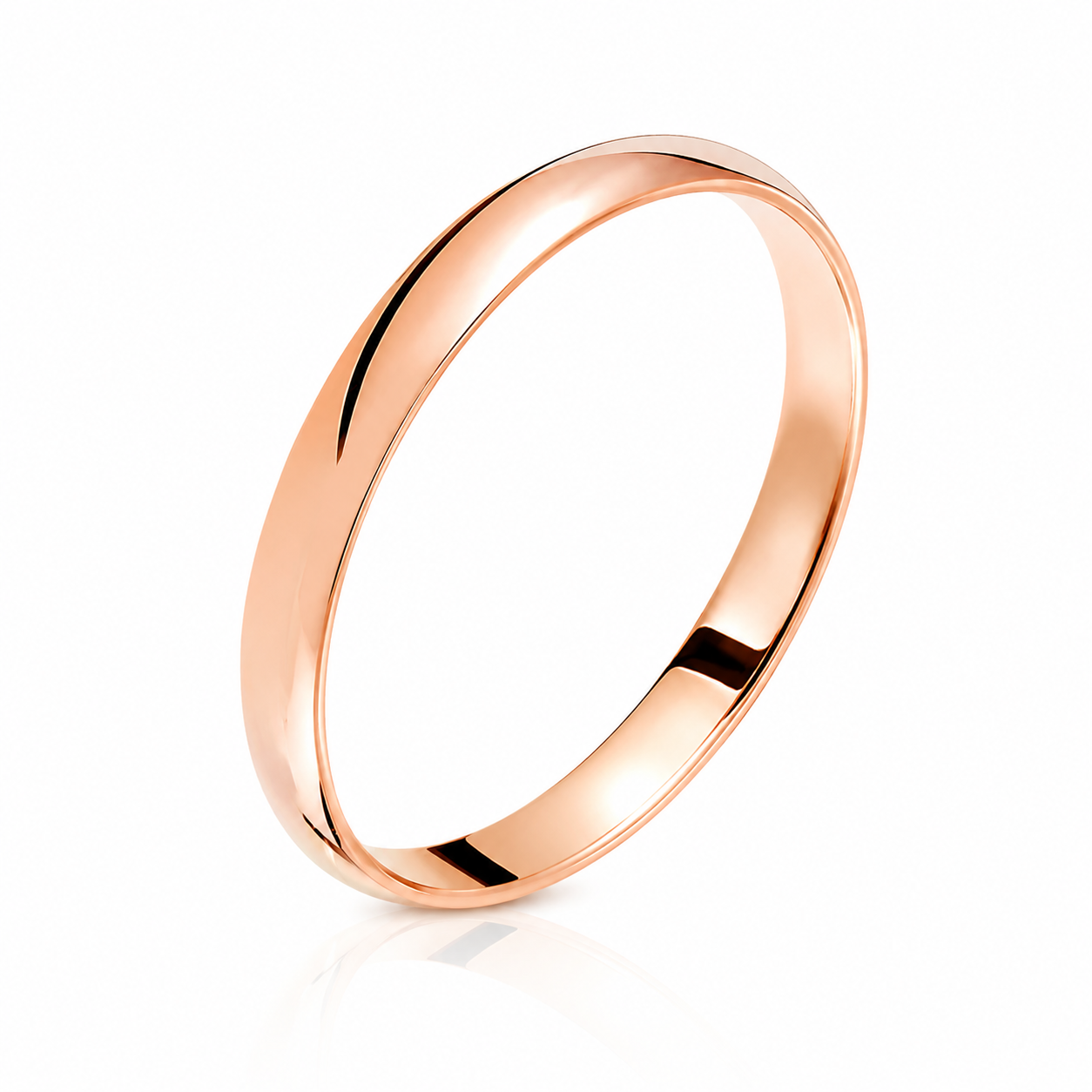 Argolla de matrimonio en oro rosado 18k