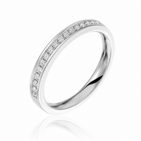 Argolla de matrimonio de oro blanco con diamantes naturales 