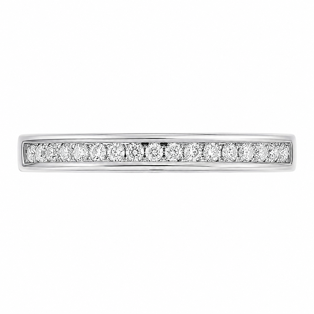 Argolla de matrimonio de oro blanco con diamantes naturales 