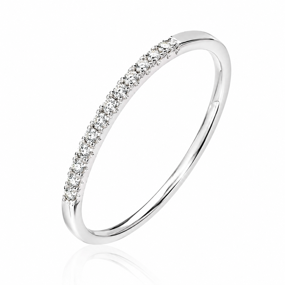 Argolla de oro blanco 18k con diamantes naturales para matrimonio 