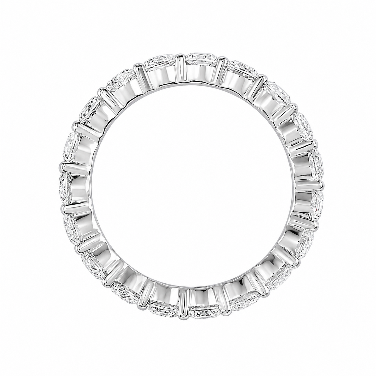 Argolla churumbela de oro blanco con diamantes 
