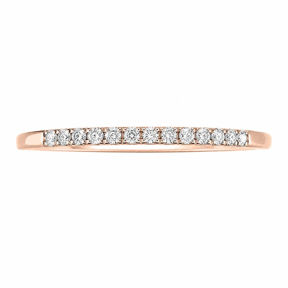 Argolla de oro rosado con diamantes 