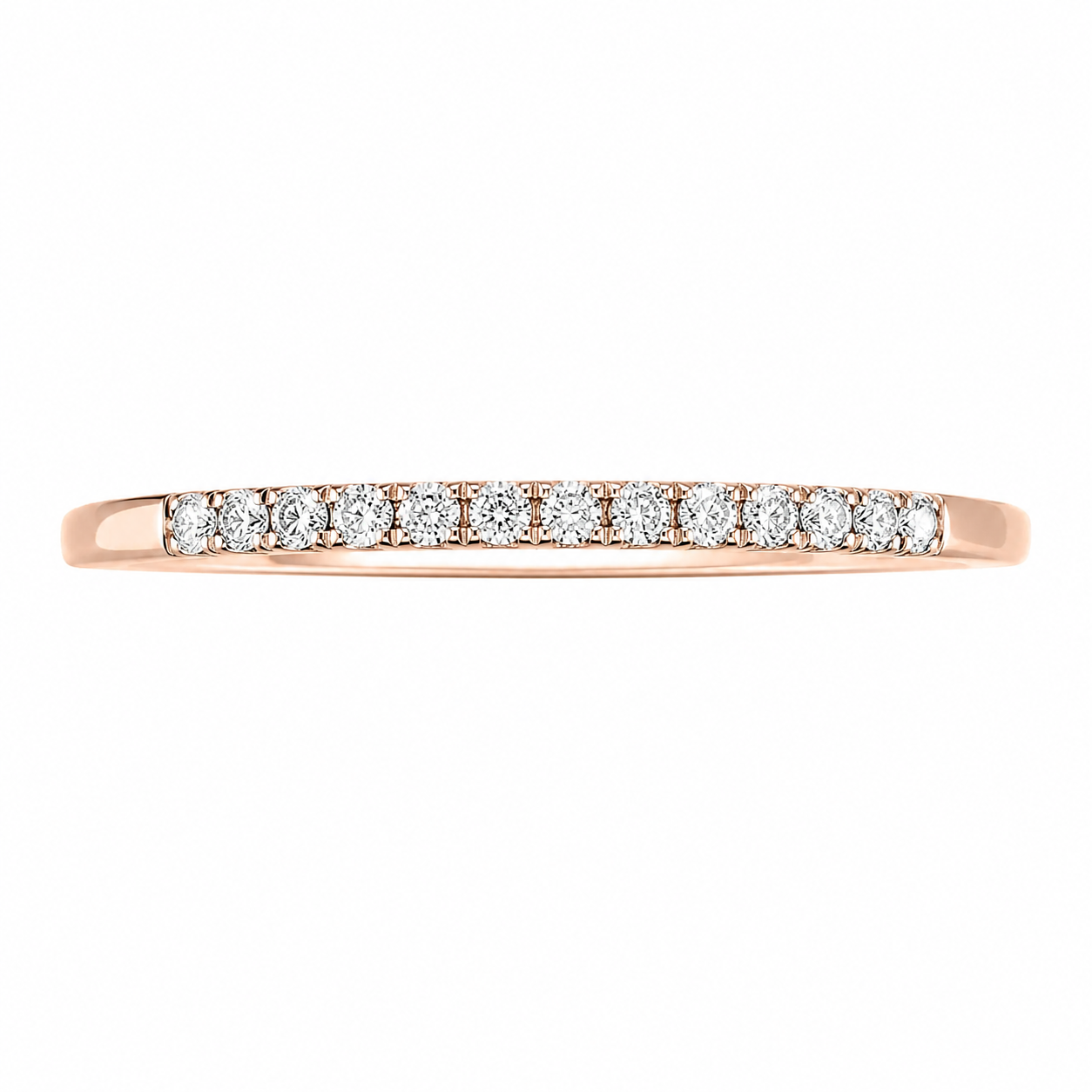 Argolla de oro rosado con diamantes 