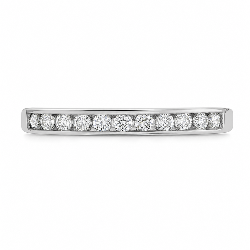 Argolla de oro blanco con diamantes naturales - Los Angeles