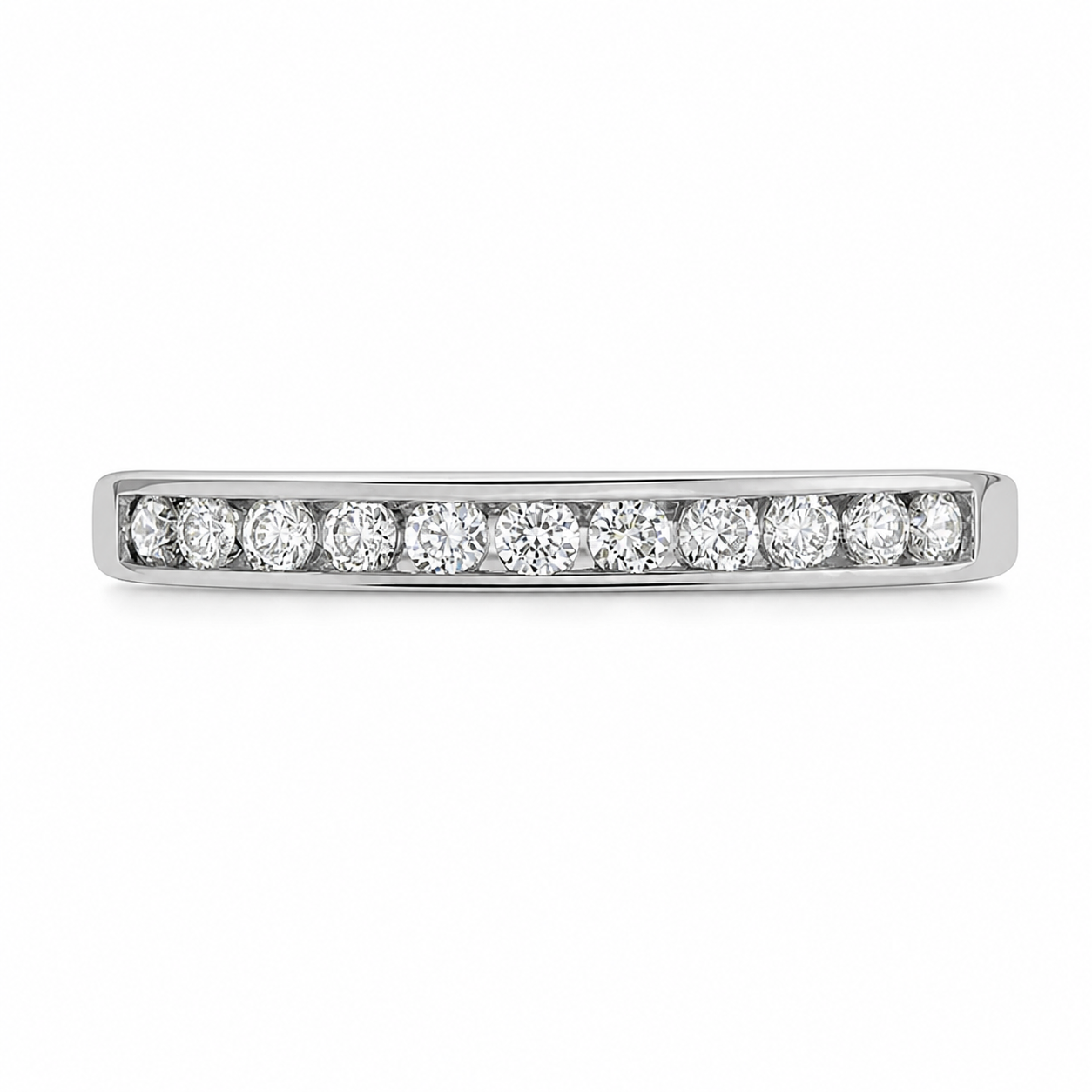Argolla de oro blanco con diamantes naturales - Los Angeles