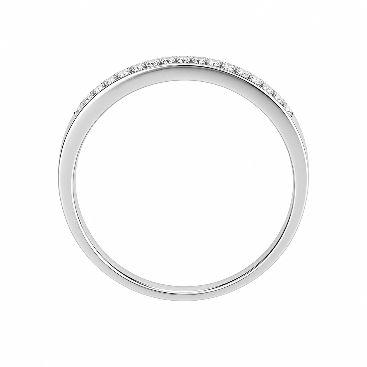 Argolla de oro blanco con diamantes naturales - Los Angeles