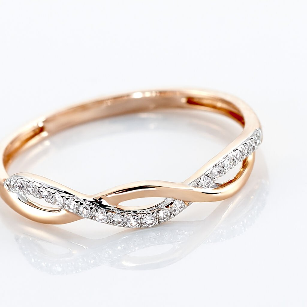 Anillo de Bodas Entrelazado con Diamantes y Oro

