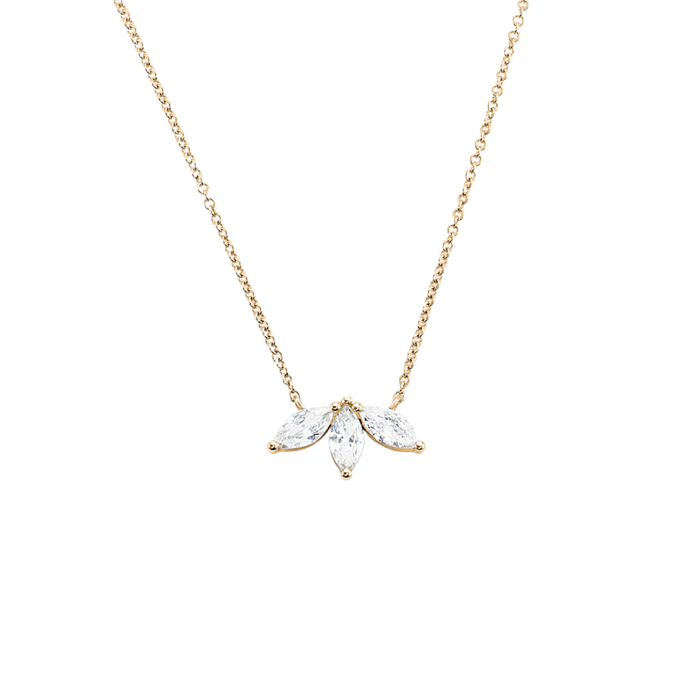 Collar de oro amarillo 18k con diamantes marquise - Amalfi