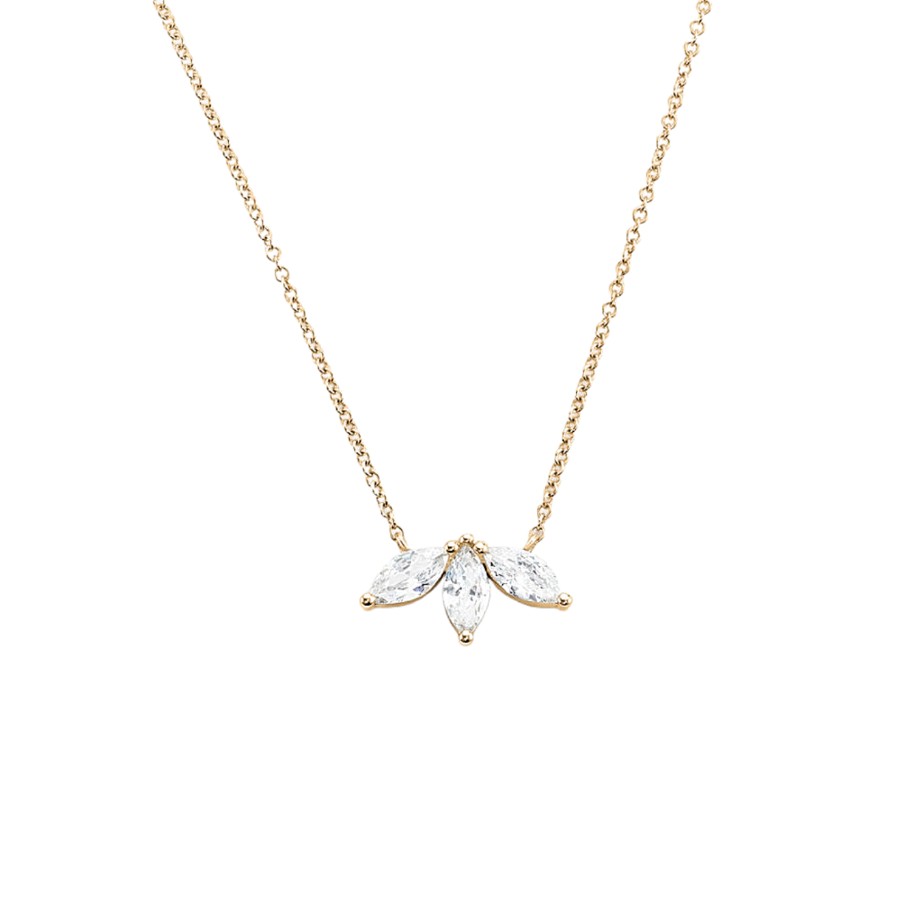 Collar de oro amarillo 18k con diamantes marquise - Amalfi