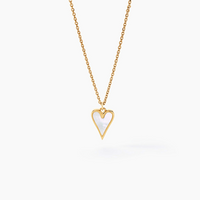 Collar Positano en oro amarillo 18k con dije de nácar en forma de corazón – Juli & Co