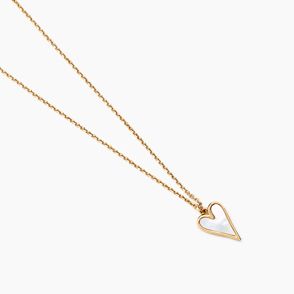 Collar Positano en oro amarillo 18k con dije de nácar en forma de corazón – Juli & Co