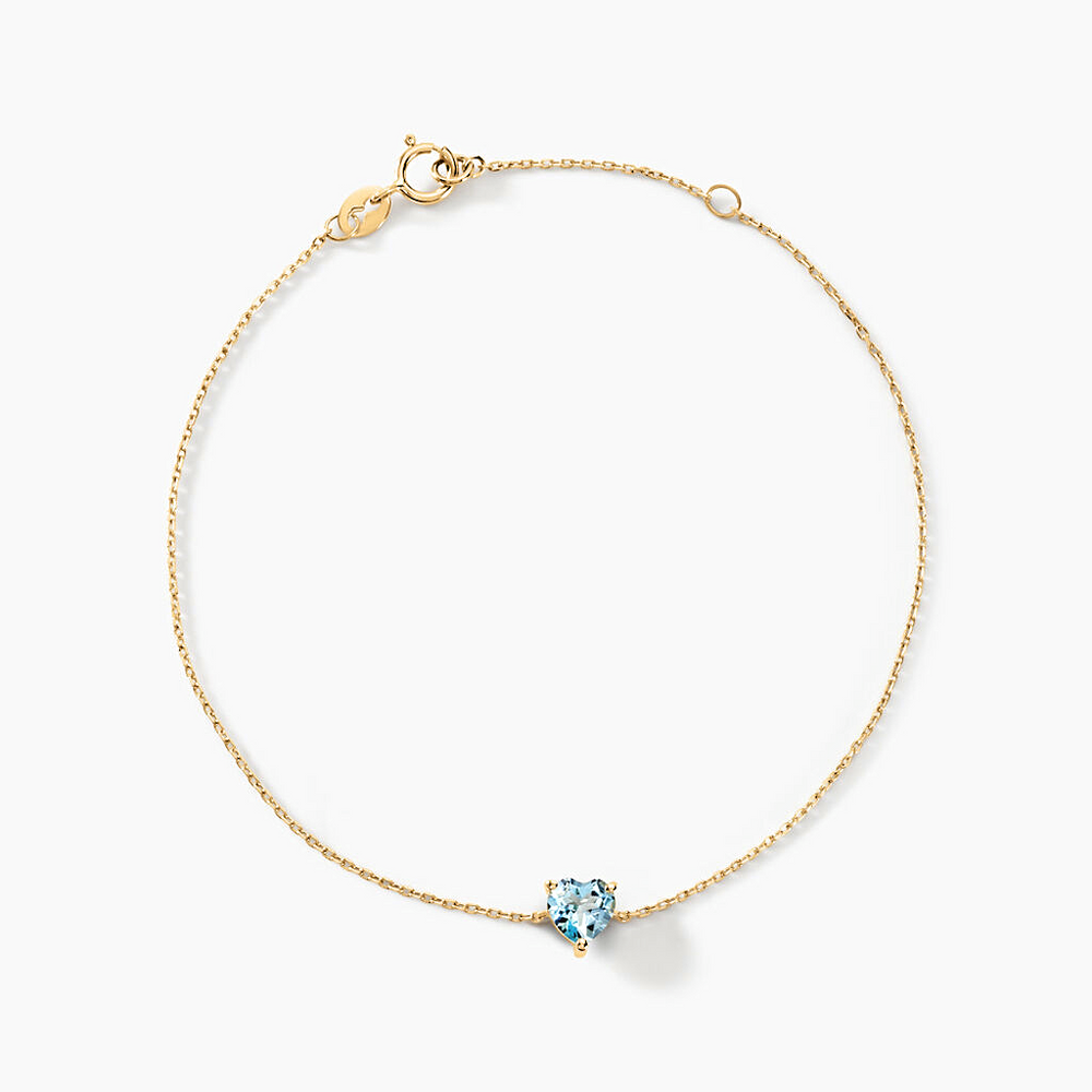 Pulsera Copacabana oro amarillo 18k con piedra en forma de corazón – Juli & Co