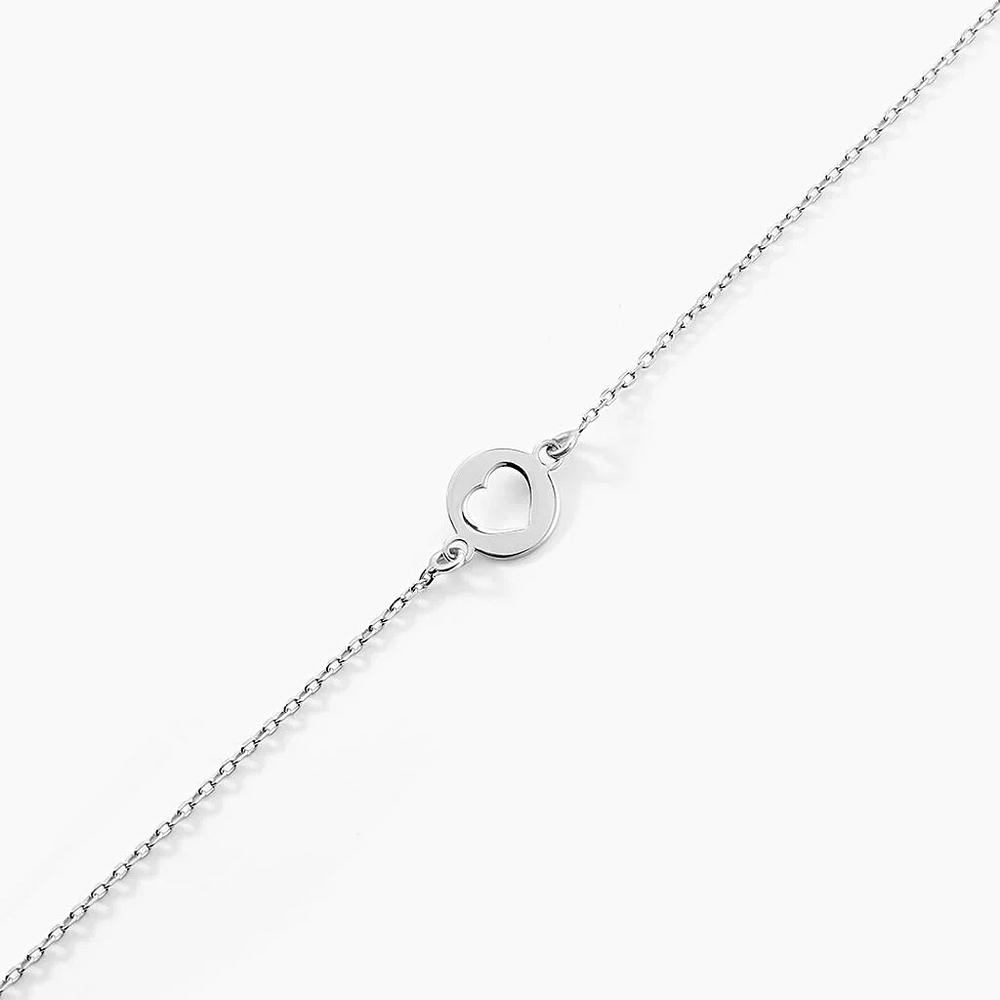 Pulsera oro blanco 18k con corazón calado – Deià Juli & Co
