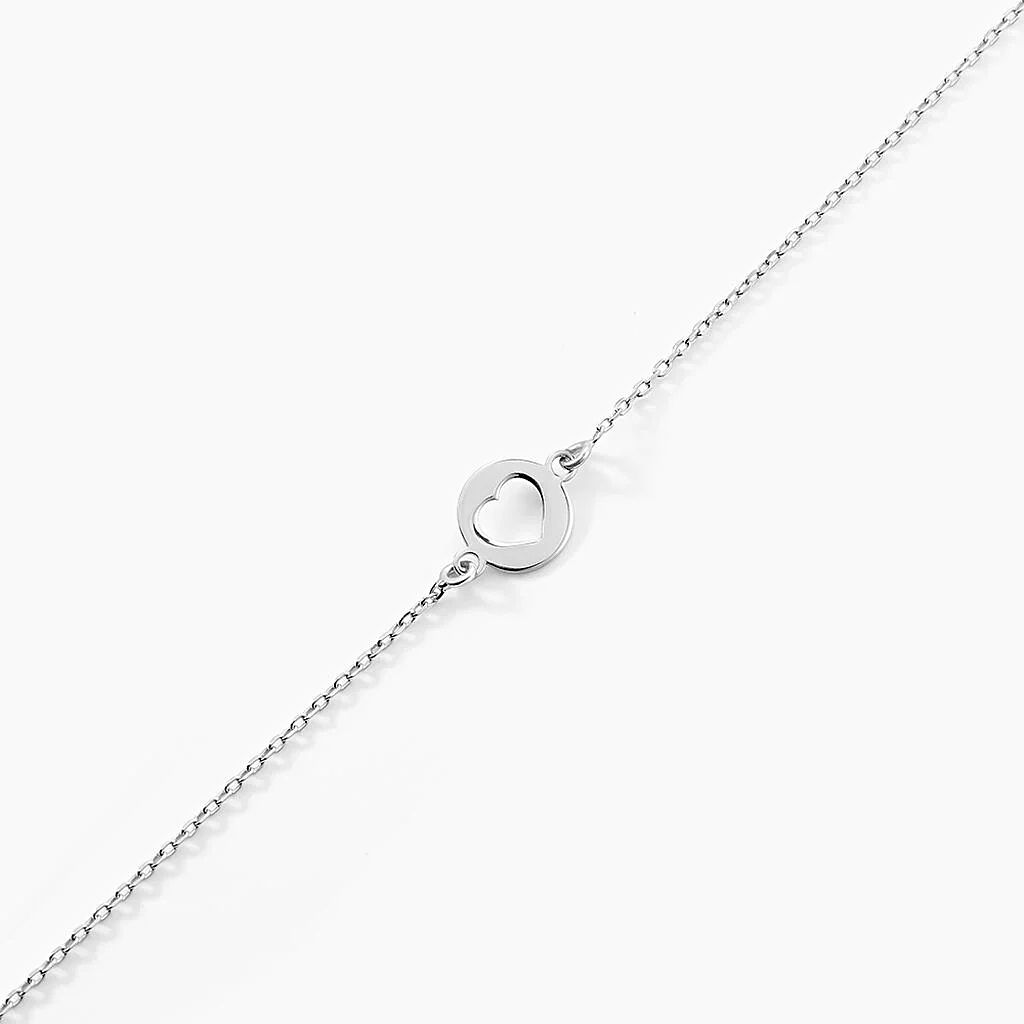 Pulsera oro blanco 18k con corazón calado – Deià Juli & Co