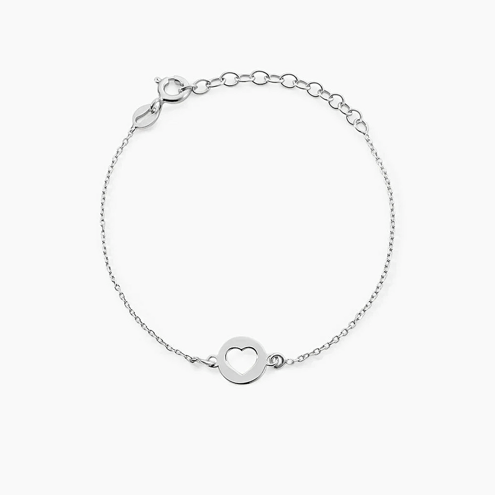 Pulsera oro blanco 18k con corazón calado – Deià Juli & Co