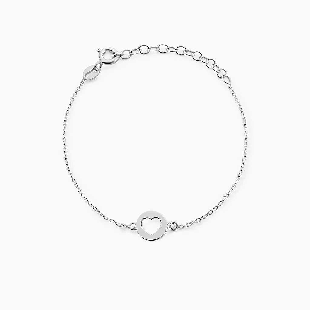 Pulsera oro blanco 18k con corazón calado – Deià Juli & Co