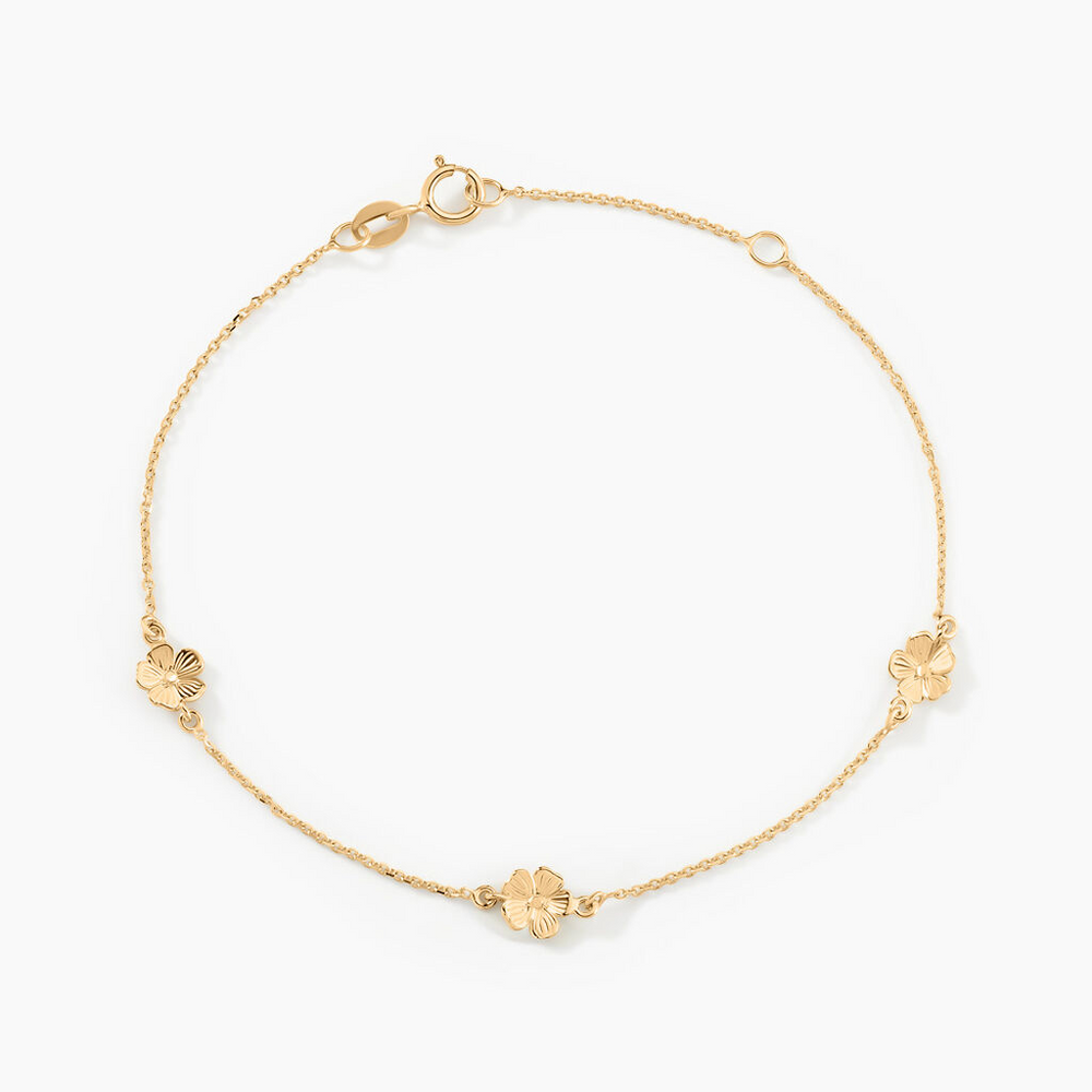 Pulsera de oro amarillo con flores - Giverny