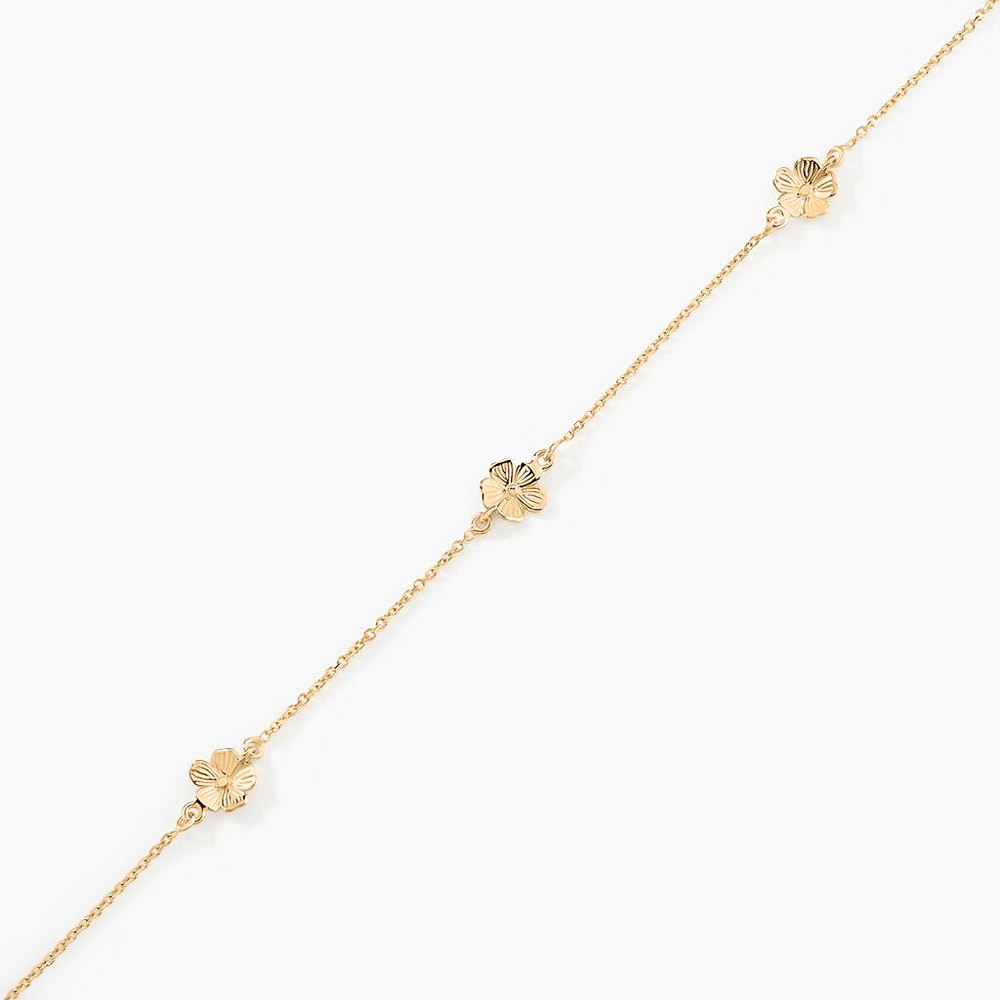 Pulsera Giverny oro amarillo 18k con flores – Juli & Co