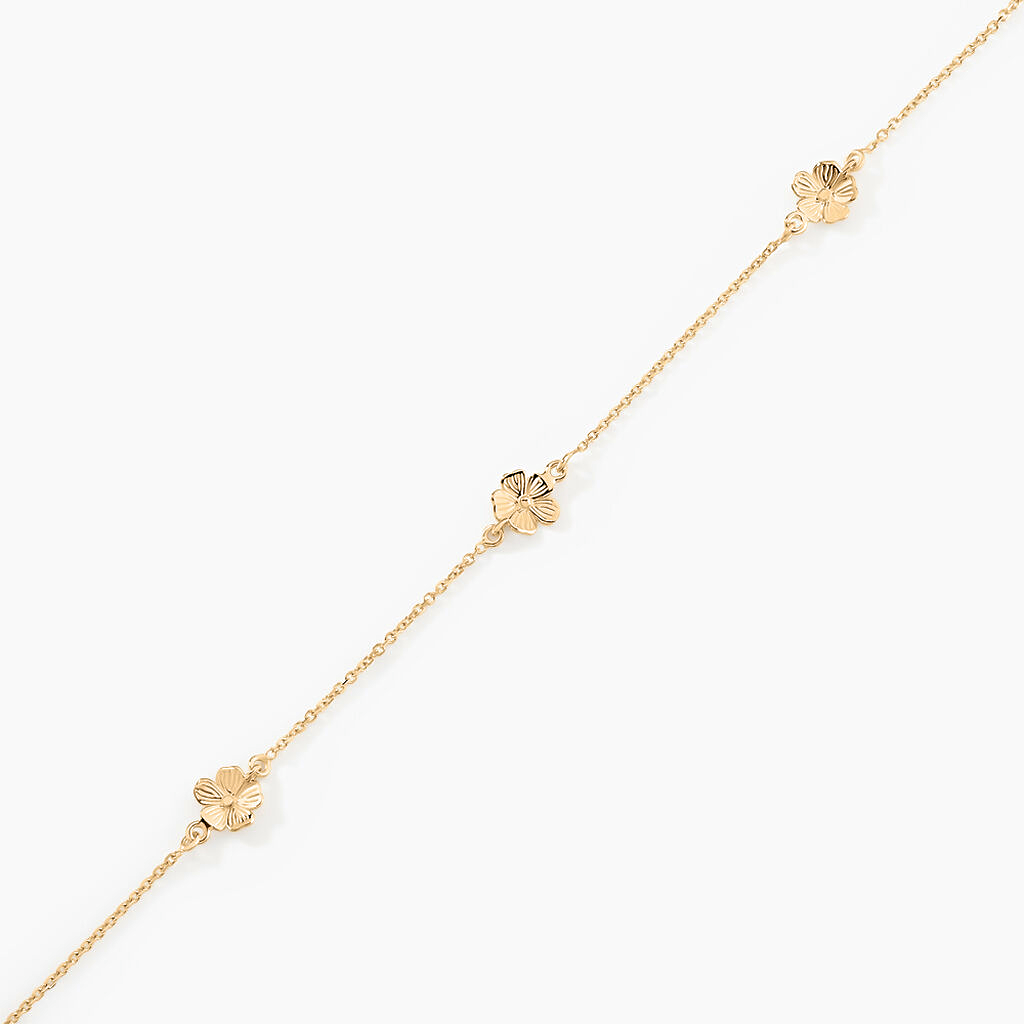Pulsera Giverny oro amarillo 18k con flores – Juli & Co