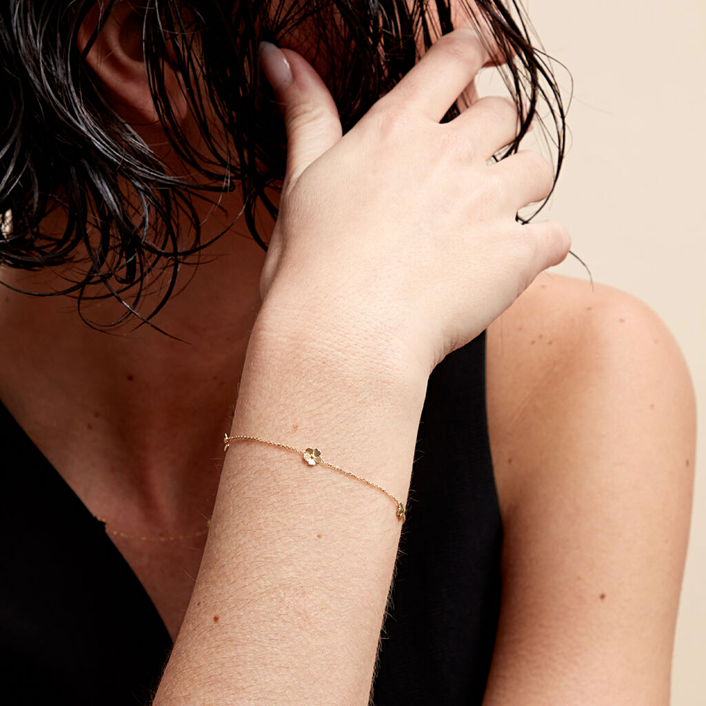 Pulsera Giverny oro amarillo 18k con flores – Juli & Co