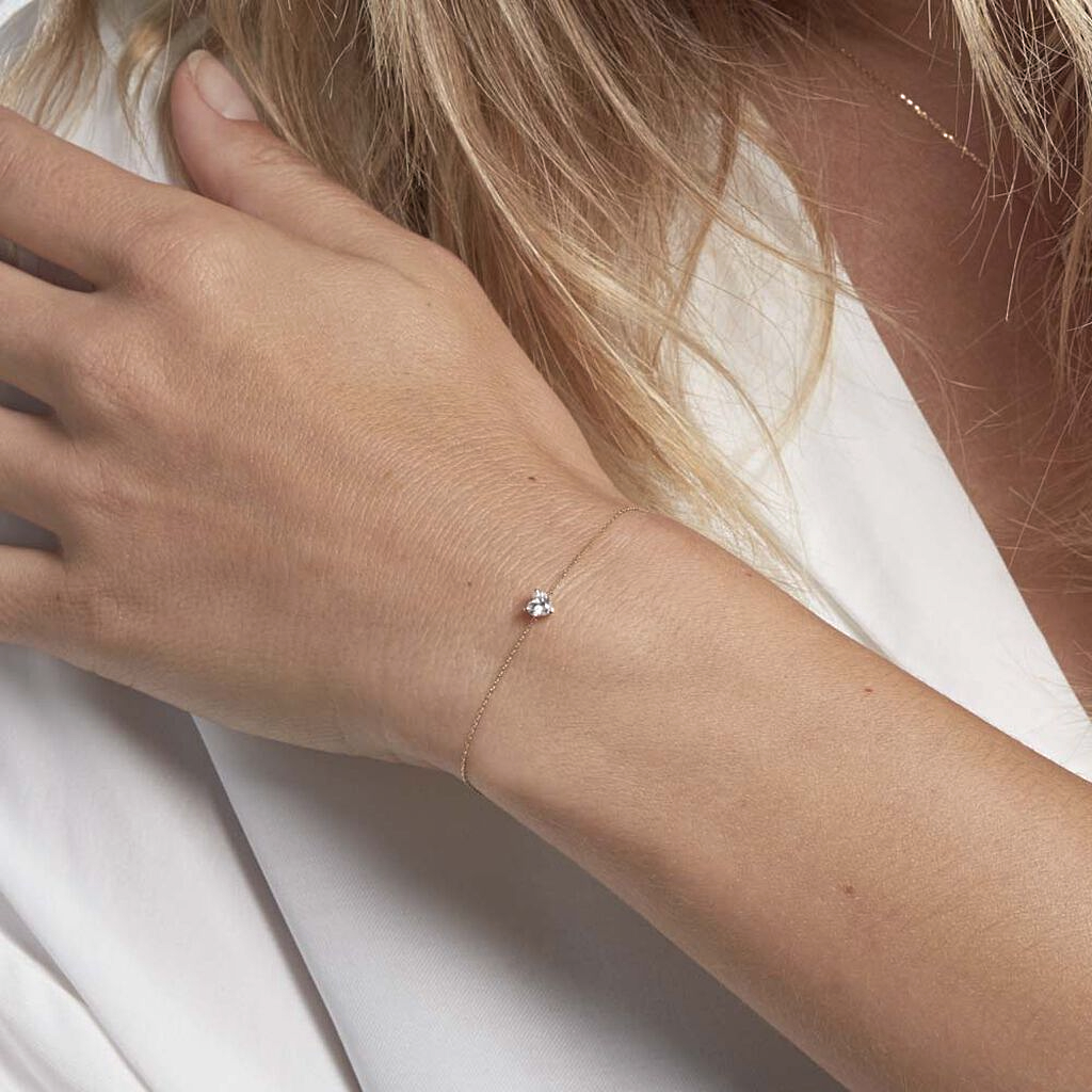 Pulsera Hallstatt oro amarillo 18k con diamante en forma de corazón – Juli & Co
