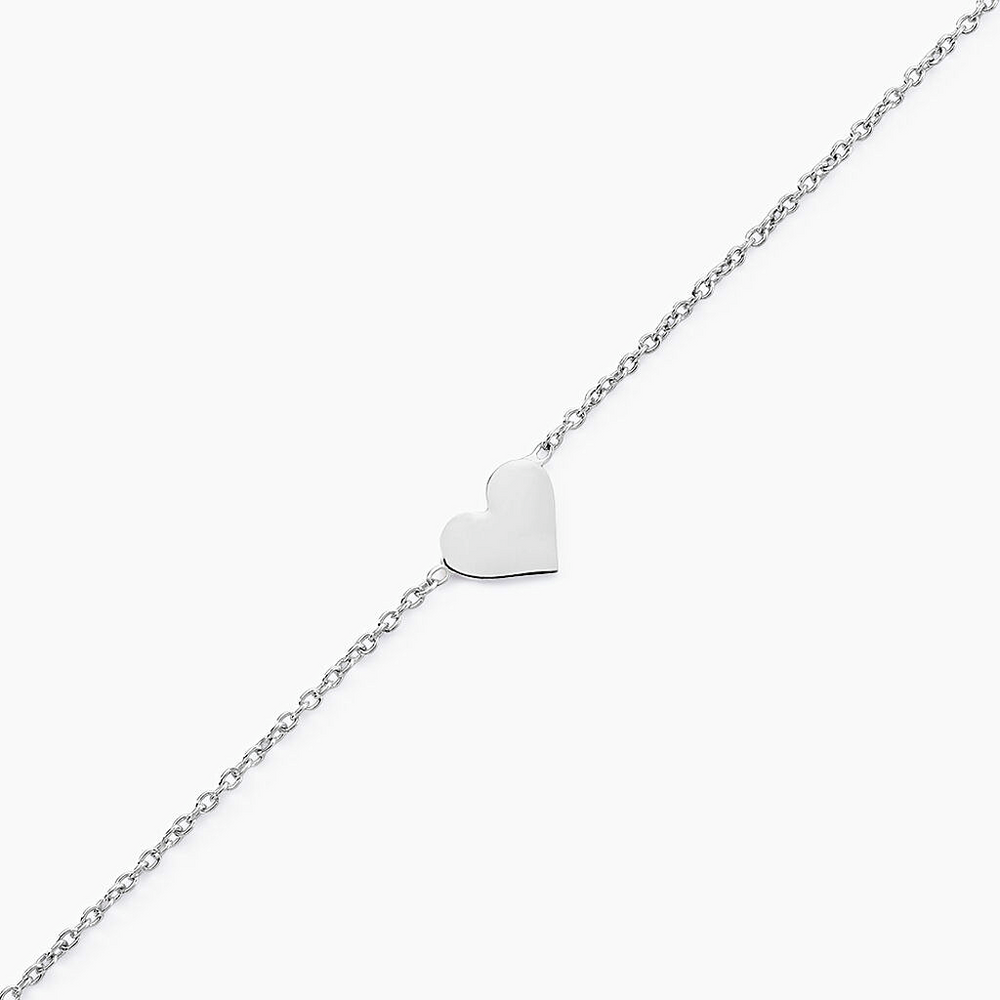 Pulsera Siena oro blanco 18k con dije corazón – Juli & Co