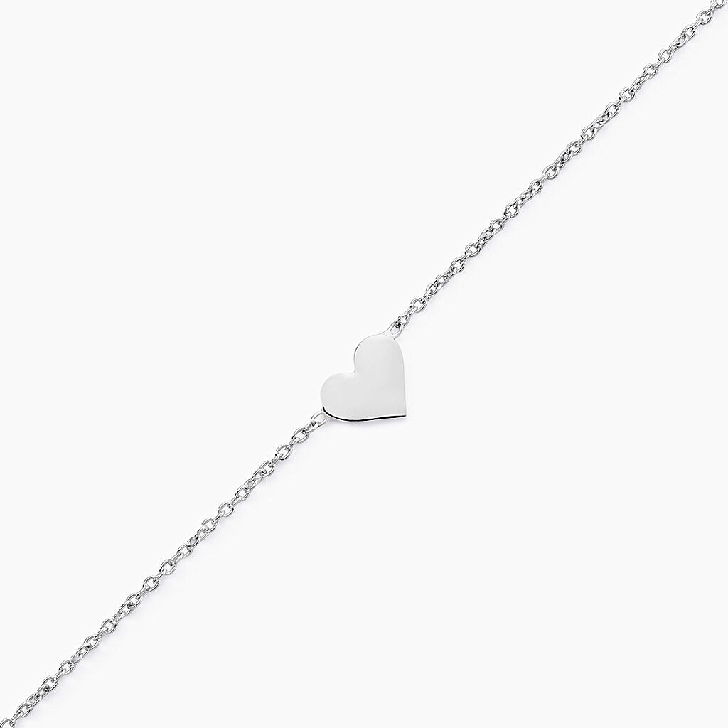 Pulsera Siena oro blanco 18k con dije corazón – Juli & Co