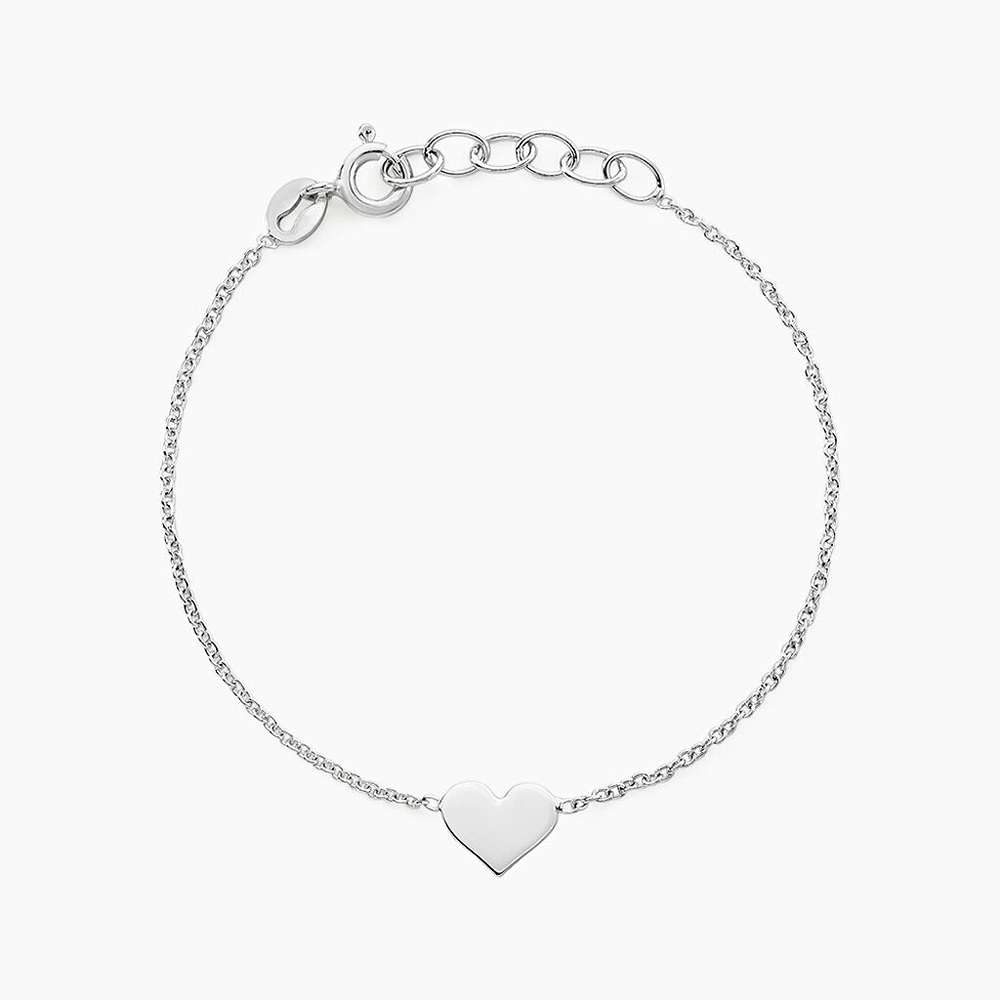 Pulsera Siena oro blanco 18k con dije corazón – Juli & Co