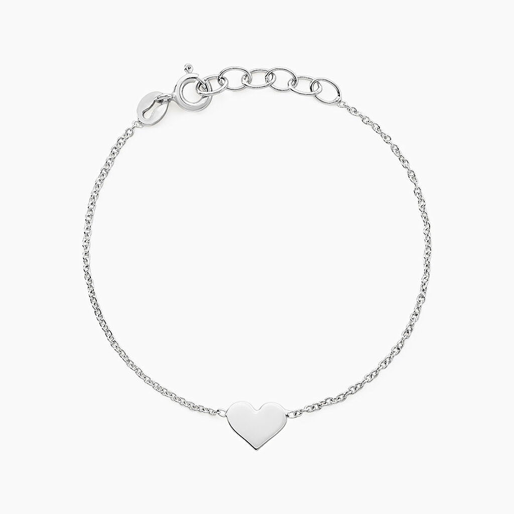 Pulsera Siena oro blanco 18k con dije corazón – Juli & Co