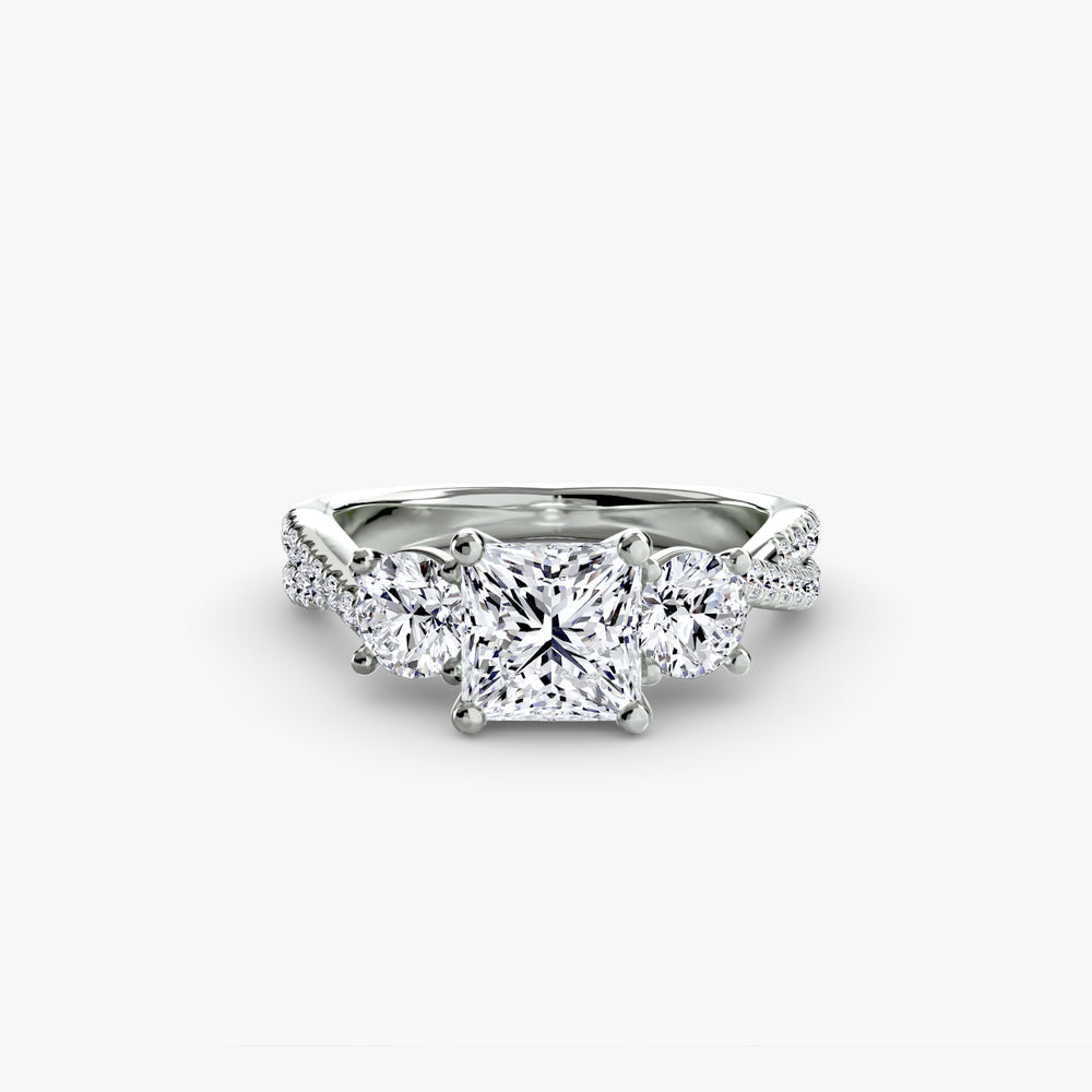 Three-Stone with Pavé Band 2