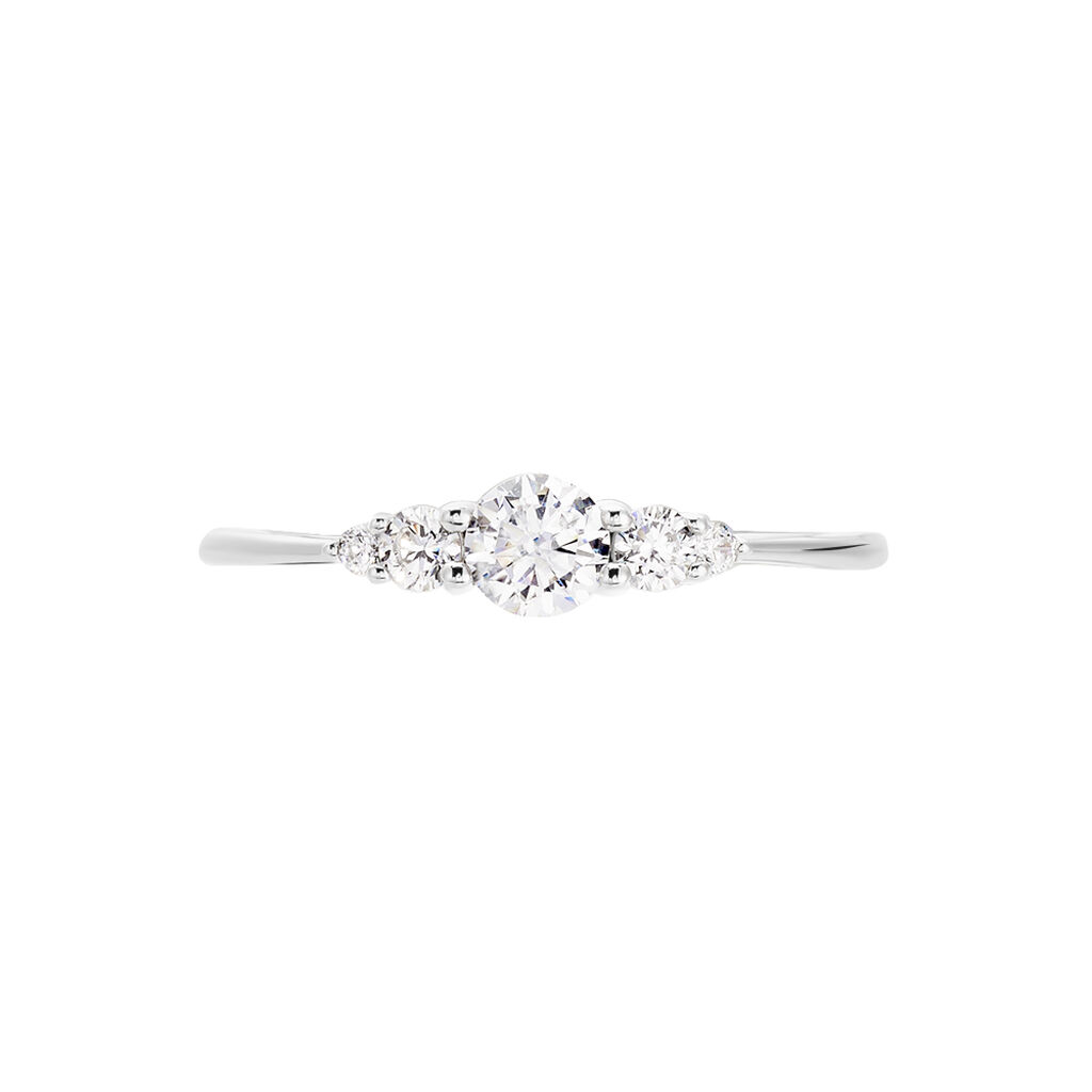 Anillo de Compromiso Chennai con 5 Diamantes Blancos Redondos en Oro