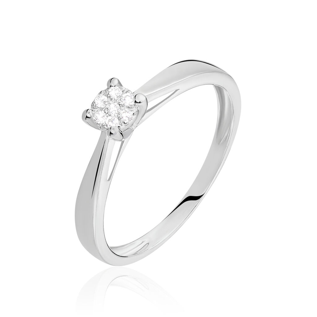 Anillo de Compromiso en Oro Blanco con Diamantes

