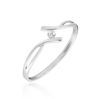 Anillo de Compromiso Oro Blanco 18k con Diamante 0.05ct